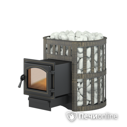 Дровяная банная печь Везувий Легенда Ковка 12 (260) чугун в Хабаровске